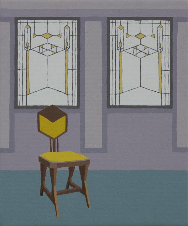 Peacock Side Chair by Frank Lloyd Wright from Tokyo’s Imperial Hotel at the Frederick C. Robie House in Chicago, Illinois